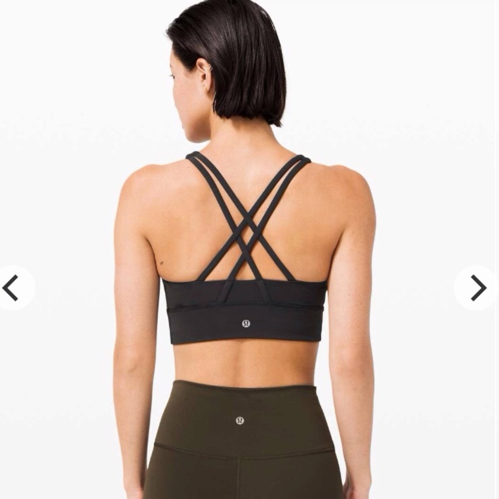 Lululemon Energy Bra size 6 High Neck Long Line *Tough Black